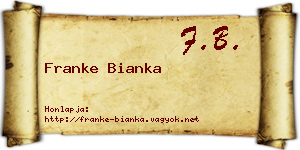 Franke Bianka névjegykártya